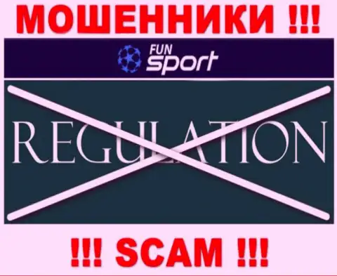 Регулирующий орган и лицензия Fun Sport Bet не представлены на их сайте, а значит их вовсе НЕТ