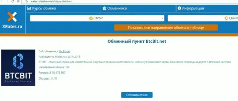 Обзорная статья об онлайн обменнике BTCBit на интернет-ресурсе Хрейтес Ру