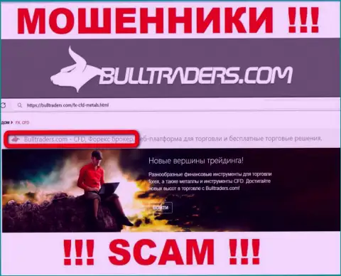 Не верьте, что сфера деятельности Bulltraders Com - FOREX легальна - это лохотрон