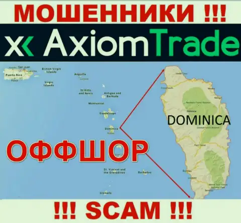 АксиомТрейд специально прячутся в оффшорной зоне на территории Dominica, internet мошенники