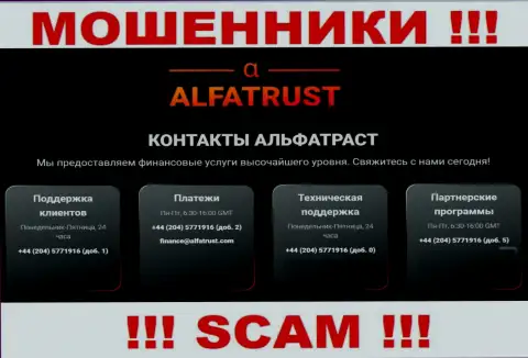 Входящий вызов от мошенников AlfaTrust можно ожидать с любого телефонного номера, их у них большое количество