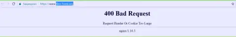 Официальный web-портал компании Фибо Груп несколько дней заблокирован и выдает - 400 Bad Request (неверный запрос)