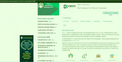 Статья про Форекс брокерскую организацию Киексо размещена на интернет-портале directory financemagnates com