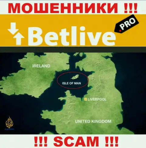 BetLive Pro находятся в оффшоре, на территории - Isle of Man