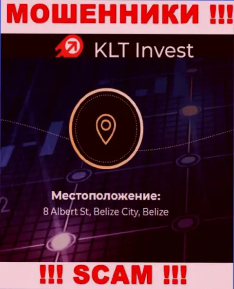 Невозможно забрать назад финансовые вложения у компании KLT Invest - они сидят в оффшорной зоне по адресу: 8 Альберт Ст, Белиз Сити, Белиз