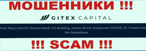 Абсолютно все клиенты Gitex Capital однозначно будут оставлены без копейки - данные internet мошенники спрятались в офшорной зоне: First Floor, First ST Vincent Bank LTD Building, James Street, Kingstown VC0100, St. Vincent and the Grenadines