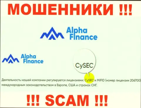 Регулятор Alpha-Finance io, как оказалось, является точно таким же кидалой, как и сама контора