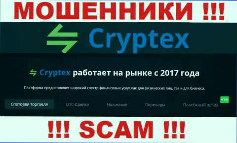 Не отправляйте денежные средства в Криптекс Нет, сфера деятельности которых - Crypto trading