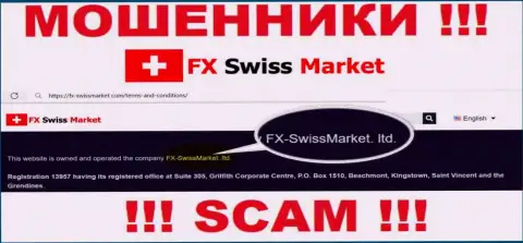 Сведения о юридическом лице мошенников FX-SwissMarket Com