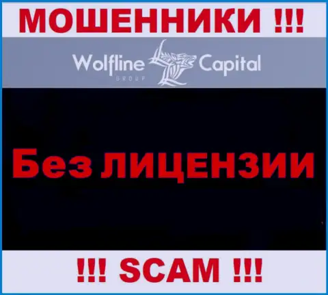 Невозможно найти сведения о лицензии internet разводил WolflineCapital - ее просто нет !!!