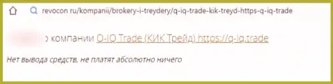 Разводилы из конторы Q IQ гарантируют хорошую прибыль, а в итоге сливают (комментарий)