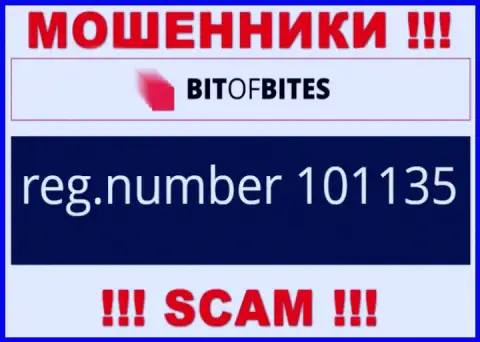Регистрационный номер компании BitOfBites Com, который они показали у себя на ресурсе: 101135