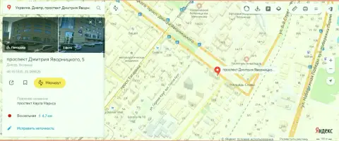 Представленный одним из сотрудников 770 Capital адрес места нахождения мошеннической Форекс брокерской конторы на Яндекс Картах