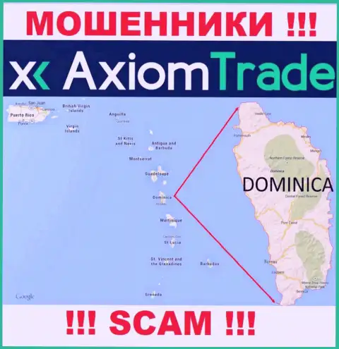 У себя на web-ресурсе AxiomTrade написали, что они имеют регистрацию на территории - Содружества Доминики