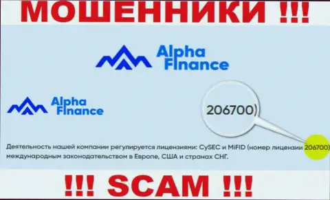Номер лицензии Альфа-Финанс, у них на интернет-портале, не сможет помочь сохранить ваши вклады от прикарманивания