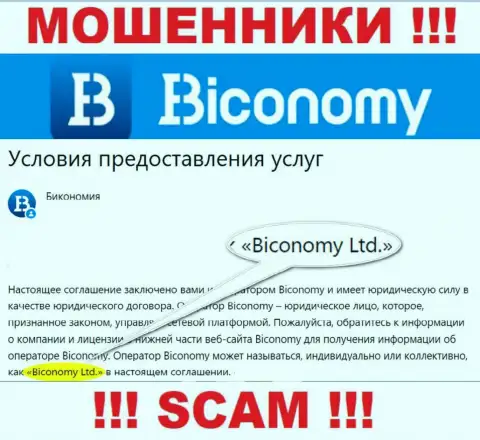 Юридическое лицо, управляющее internet-обманщиками Biconomy - это Бикономи Лтд
