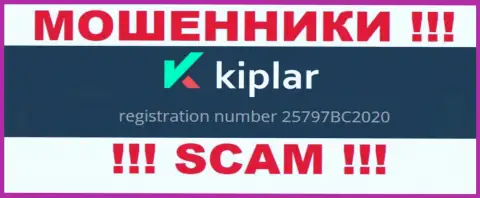 Рег. номер конторы Kiplar Com, в которую финансовые активы советуем не отправлять: 25797BC2020
